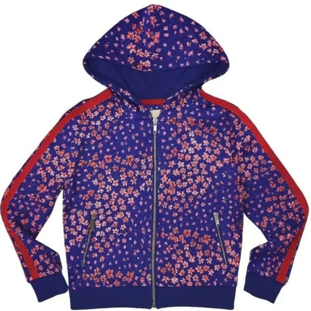 NWT BCBG Girls Floral Athletic Hooded Jacket 6X